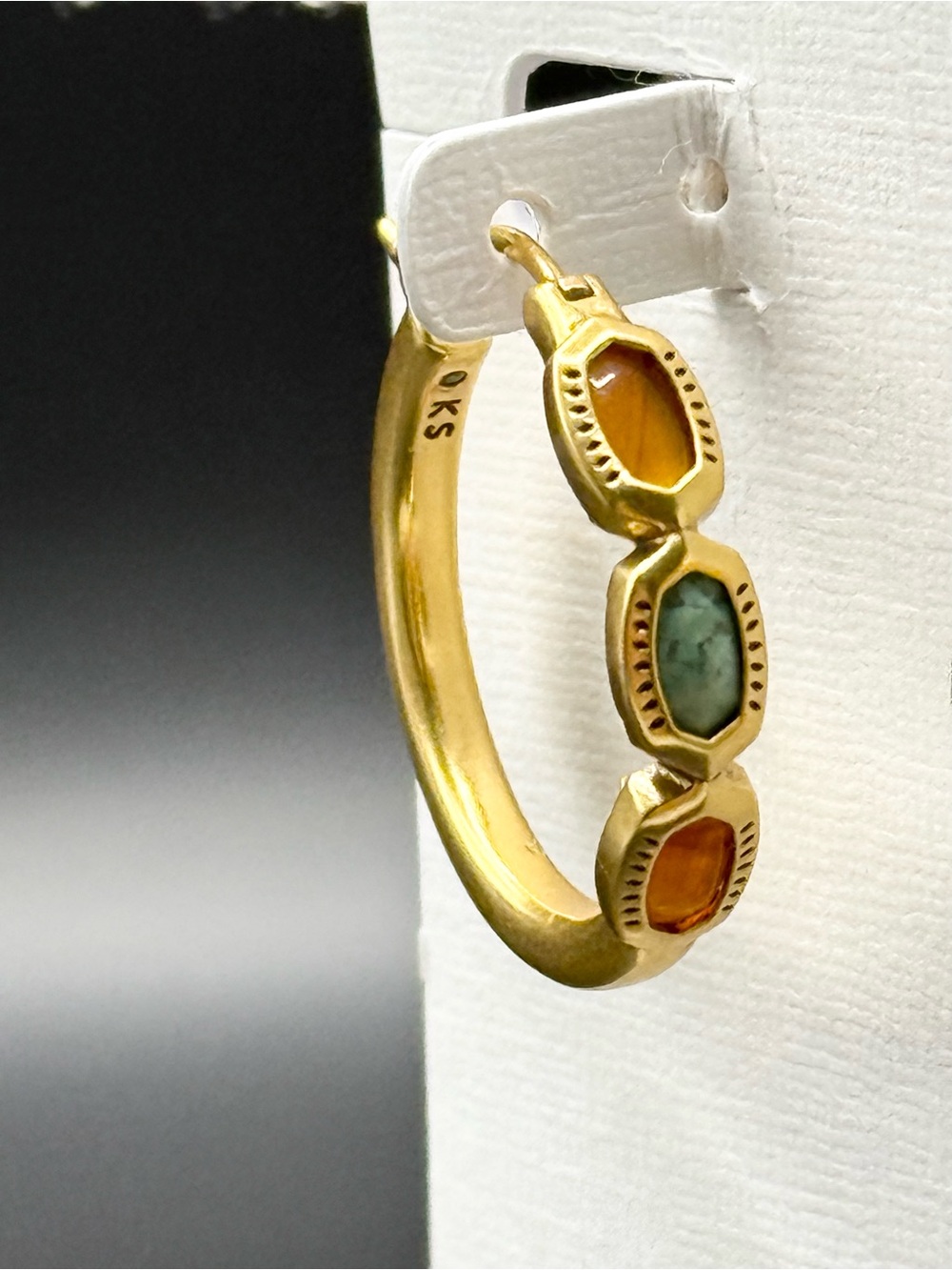 Kendra Scott Mini Elisa Multi-Stone Metal-Tone Hoop Earrings